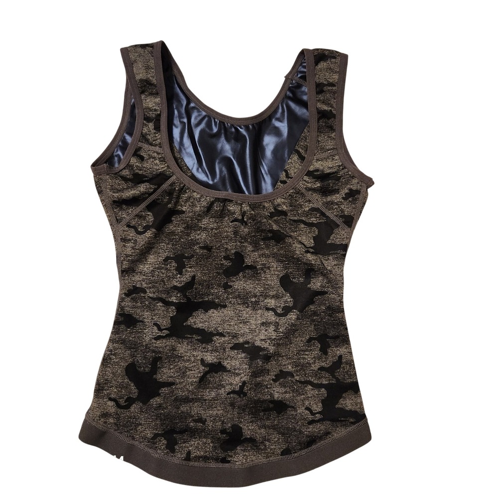 Sweat‎ Shaper Athletic Tank Top Camo Womens SM Polymer Sauna Slimming Vest Camo